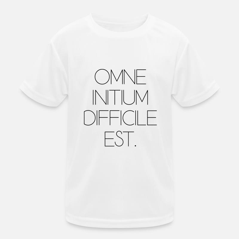 all beginning is difficult Latin quotation scripture Kids Functional T-Shirt