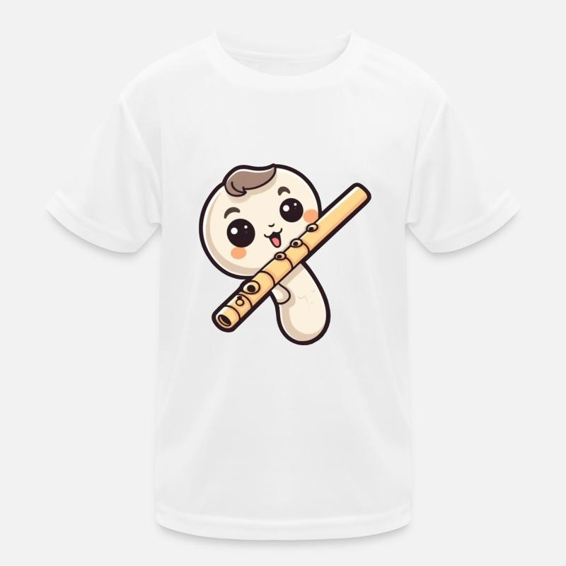 Flute in comic style Kids Functional T-Shirt
