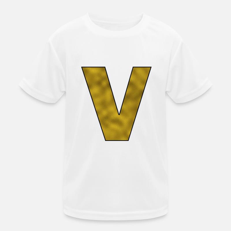 Lettre V Or T-shirt sport Enfant