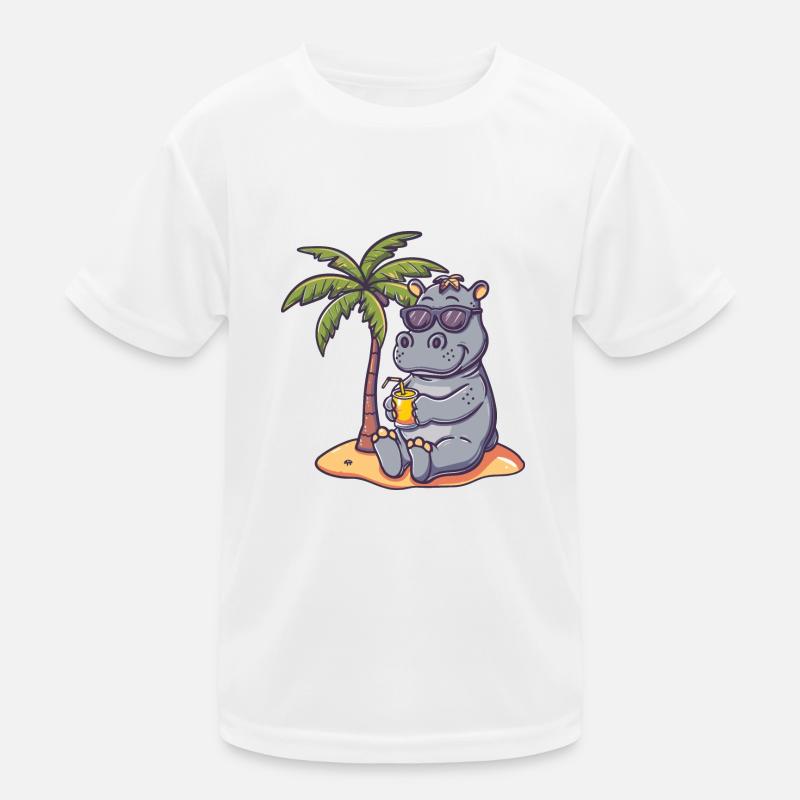 Palmier d’été de l’île Hippopotamus T-shirt sport Enfant