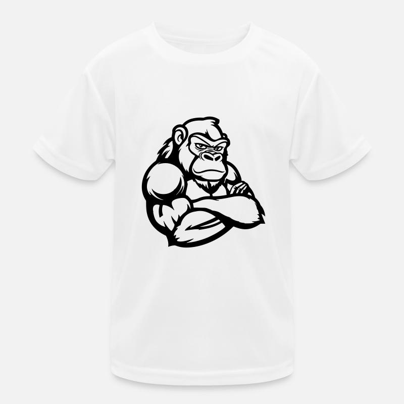 Gorilla Comic - Kinder Funktions-T-Shirt - Weiß