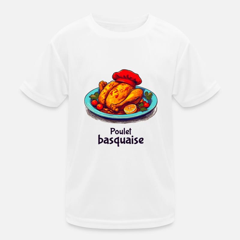 Poulet Basquaise - Dunkler Text Kinder Funktions-T-Shirt