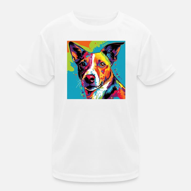 Jack Russel Terrier Pop Art - Kinder Funktions-T-Shirt - Weiß