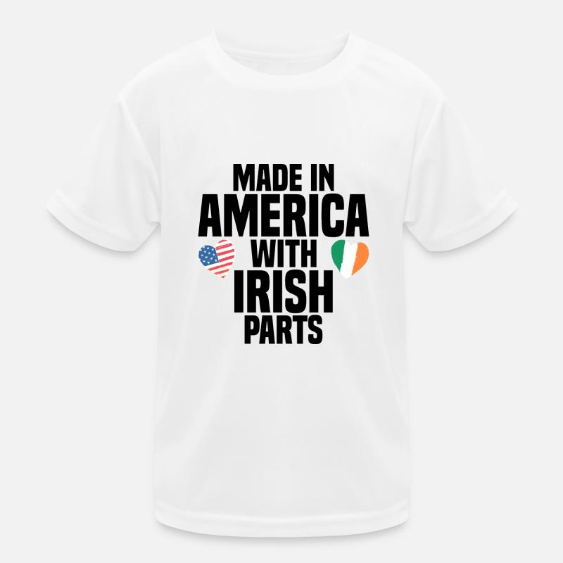 HERGESTELLT IN AMERIKA MIT IRISCHEN TEILEN Kinder Funktions-T-Shirt