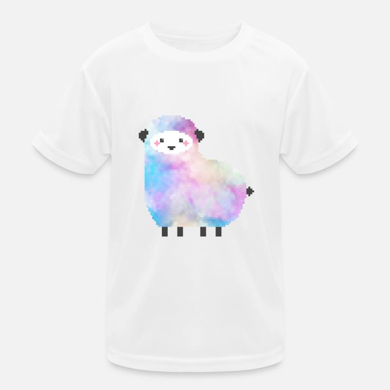 Süßes Schaf Pixelart Kinder Funktions-T-Shirt