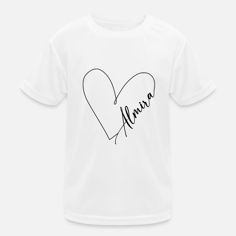 Almira Name Heart Line Kids Functional T-Shirt