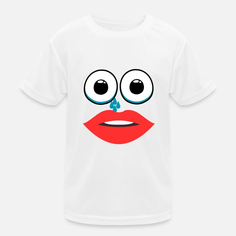 Woman with Crying Lipstick Kids Functional T-Shirt