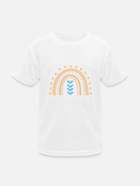 Regenbogen - Kinder Funktions-T-Shirt - Weiß