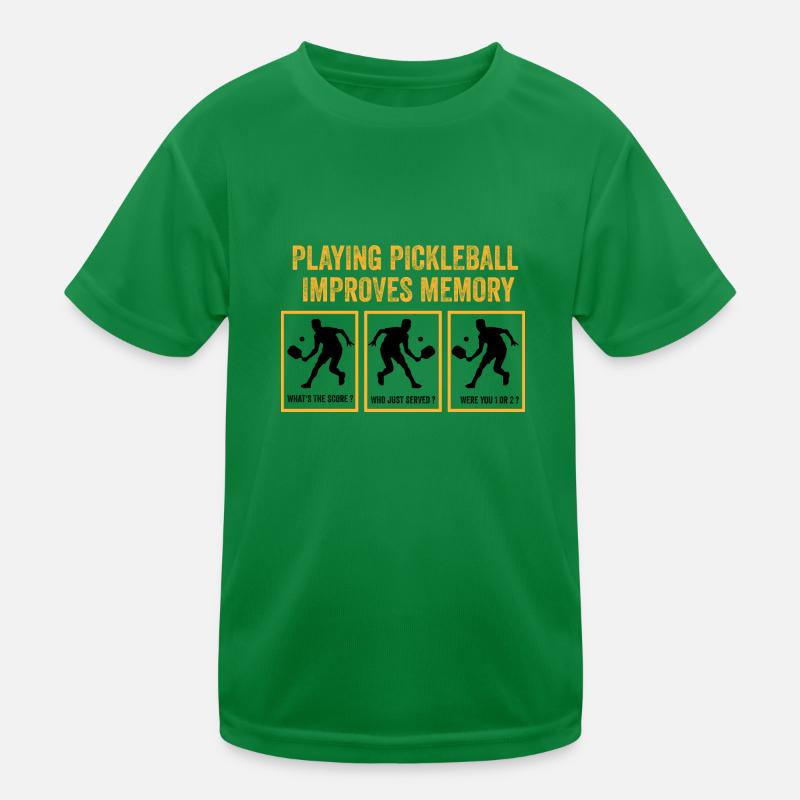 Playing pickleball improves memory Kids Functional T-Shirt