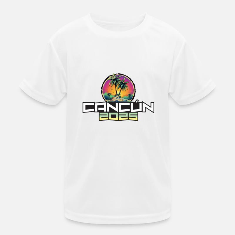 Cancun 2025 Urlaub Palmen Kinder Funktions-T-Shirt