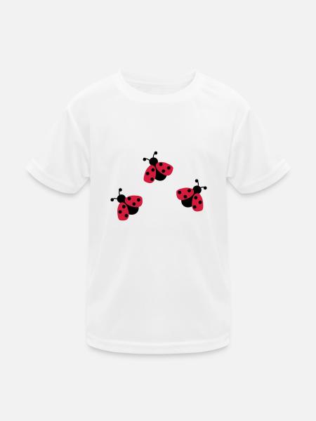 Marienkäfer - Kinder Funktions-T-Shirt - Weiß