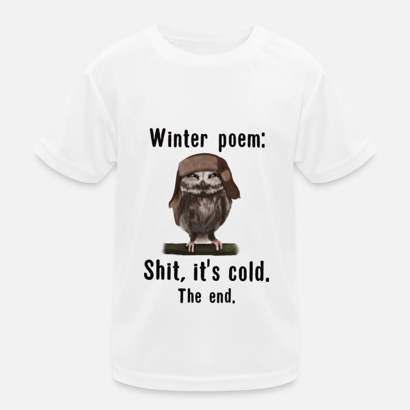 Owl Uhu - Ushanka winter poem cold Kids Functional T-Shirt
