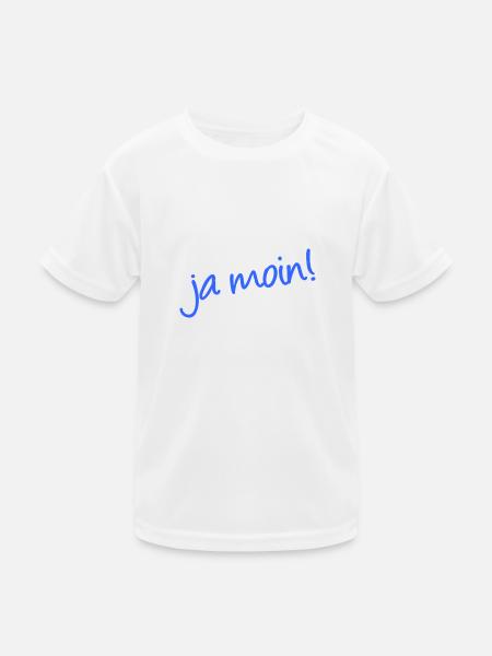 Ja Moin! - Guten Morgen - Nordsee - Ostsee - Anker - Kinder Funktions-T-Shirt - Weiß - Vorne