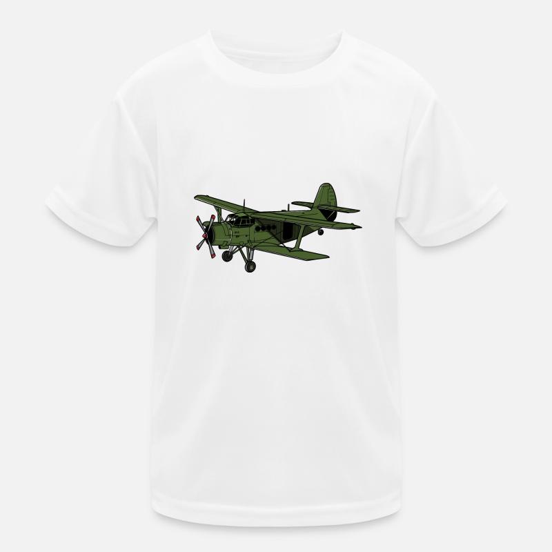 Antonov An-2 Flugzeug Doppeldecker UdSSR Geschenk - Kinder Funktions-T-Shirt - Weiß