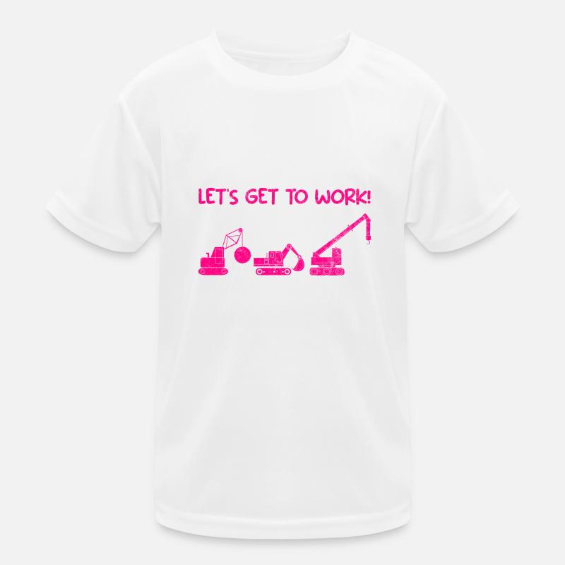 Bagger Baustelle Bauarbeiterin Mädchen I Geschenk Kinder Funktions-T-Shirt