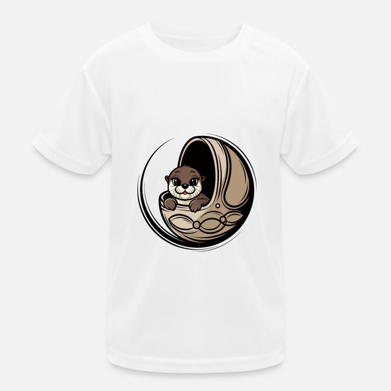 Mignon bébé loutre dans un lit bébé T-shirt sport Enfant