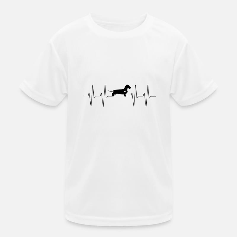 Dackel Herzschlag Kinder Funktions-T-Shirt