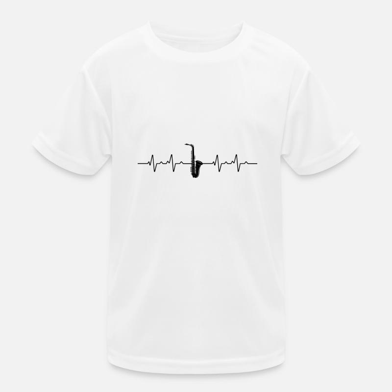 Saxophon Herzschlag Saxophonist Kinder Funktions-T-Shirt