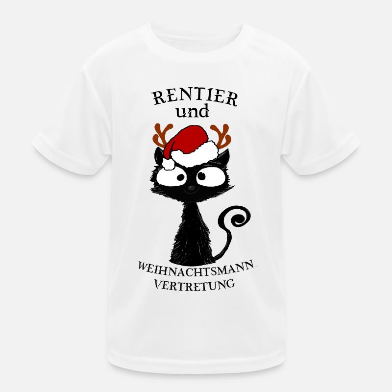 Katze, Weihnachten lustig Kinder Funktions-T-Shirt
