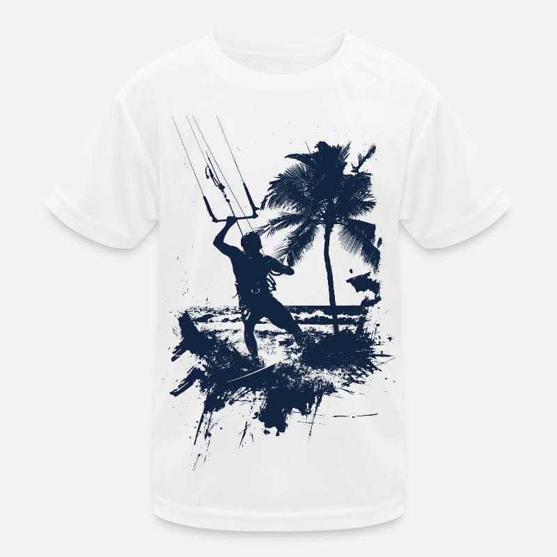 Kitesurf monochrome bleu T-shirt sport Enfant