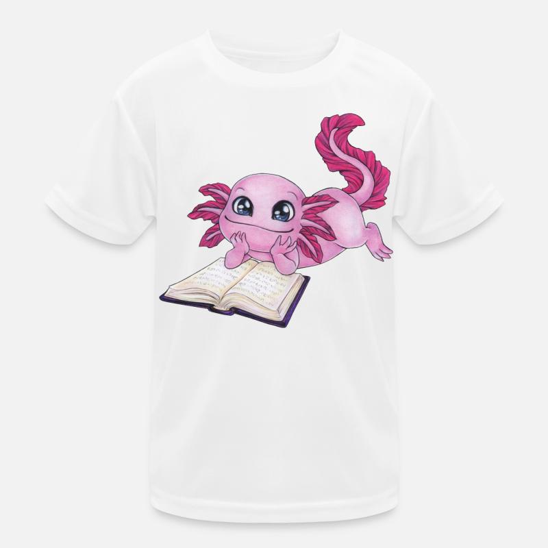 Axolotl Buchliebhaber Lesen Read a lot Geschenk Kinder Funktions-T-Shirt