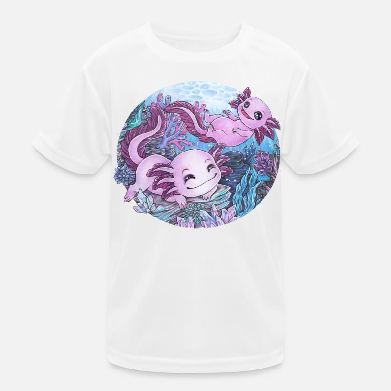 Niedlich Axolotl Unterwasser Geschenk Schwimmen Kinder Funktions-T-Shirt