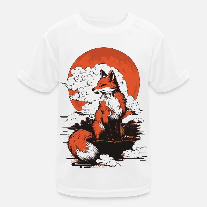Fuchs Kitsune Japan Kinder Funktions-T-Shirt