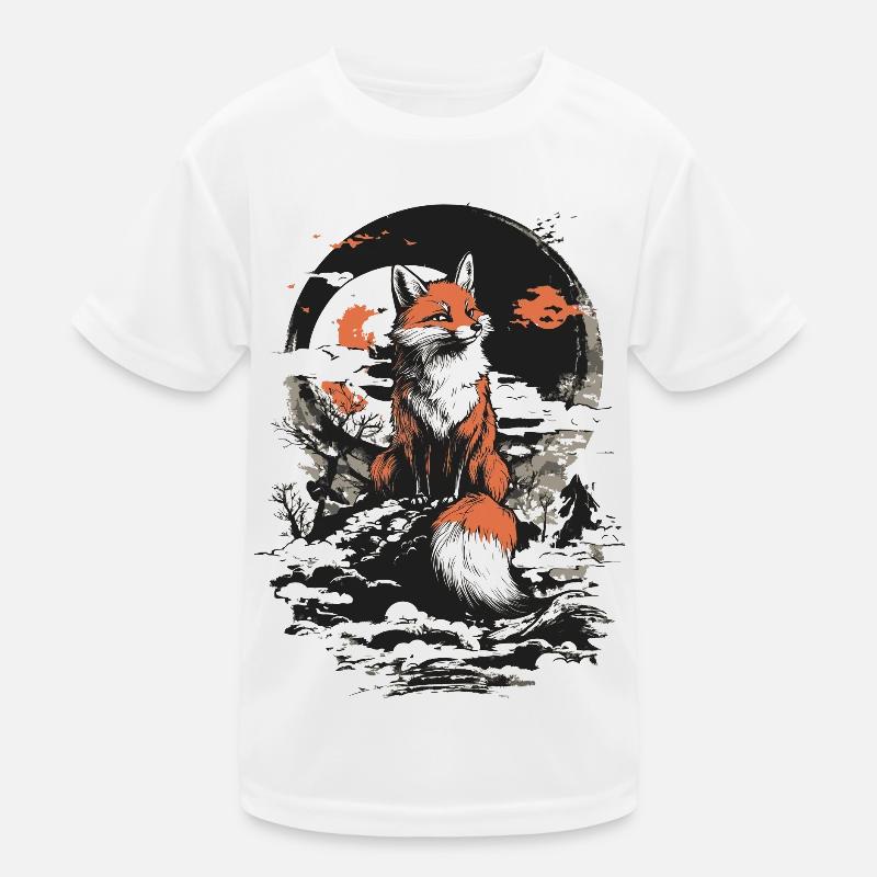 Fox Kitsune Japan Kids Functional T-Shirt