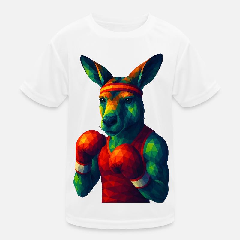 WPAP Stil Tiere - Känguru Boxer in Pose Kinder Funktions-T-Shirt