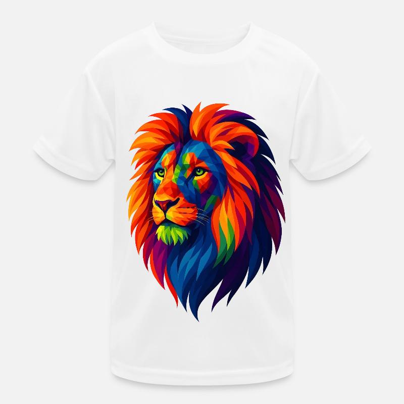 WPAP Polygon Style Animaux - Portrait de Lion T-shirt sport Enfant
