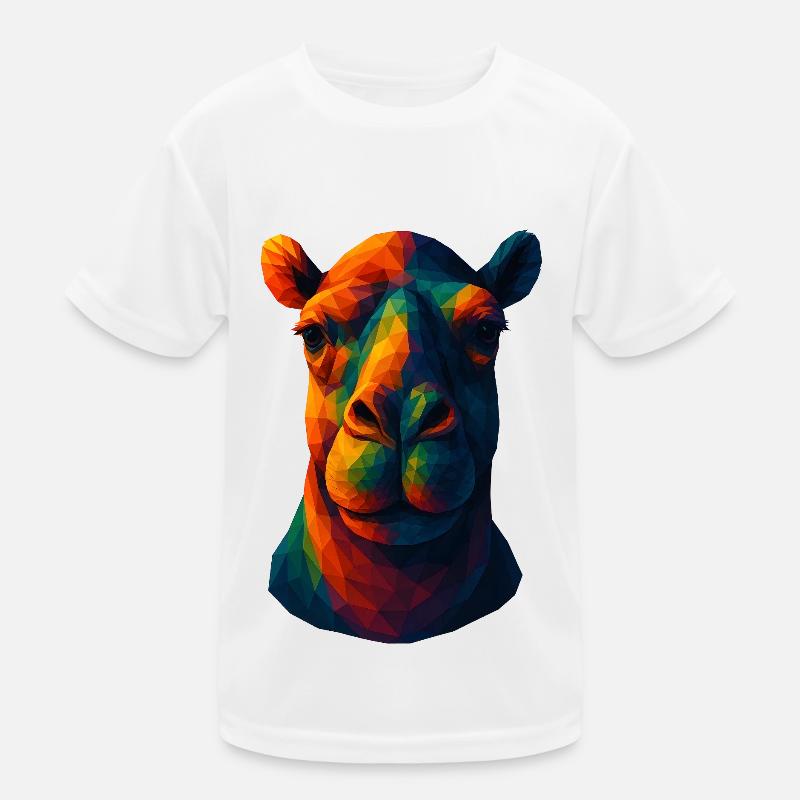 WPAP Stil Tiere - Kamel Porträt Kinder Funktions-T-Shirt