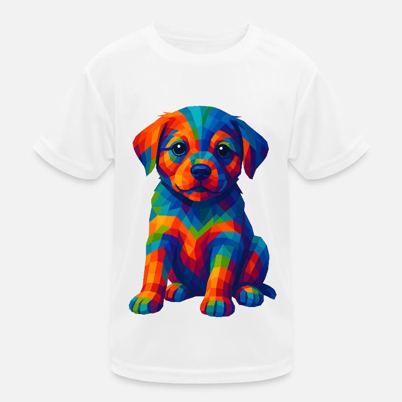 WPAP Polygon Style Animaux - Portrait de chiot de chien T-shirt sport Enfant