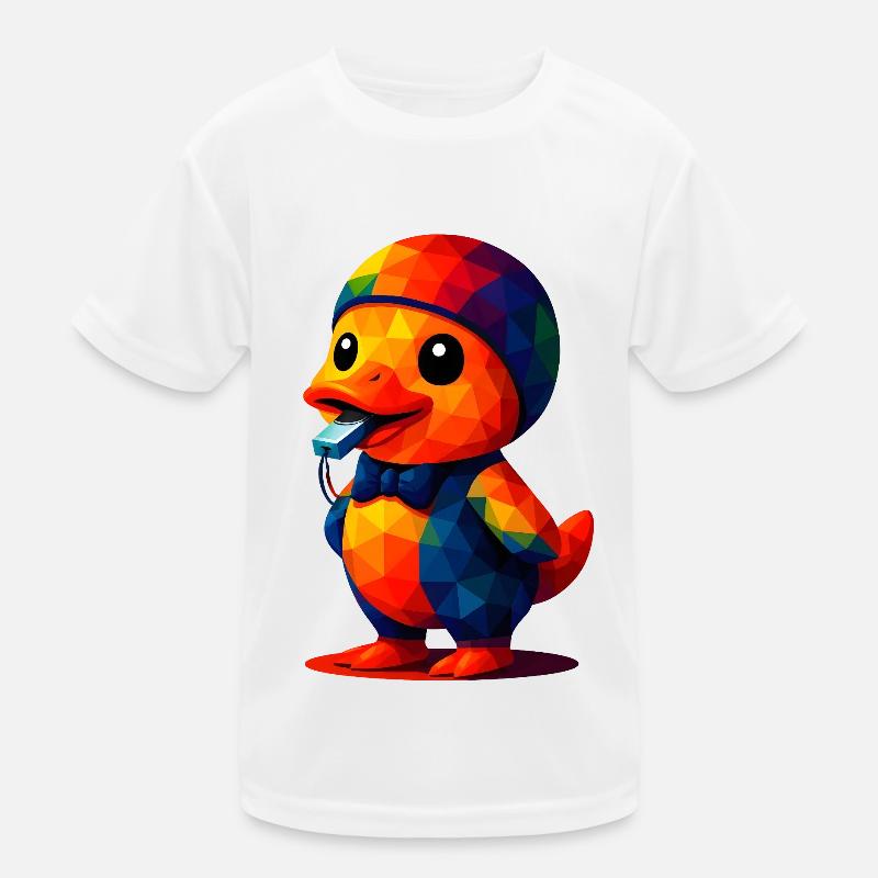 WPAP Polygon Kawaii Animals Style Bébé Canard Trainer T-shirt sport Enfant