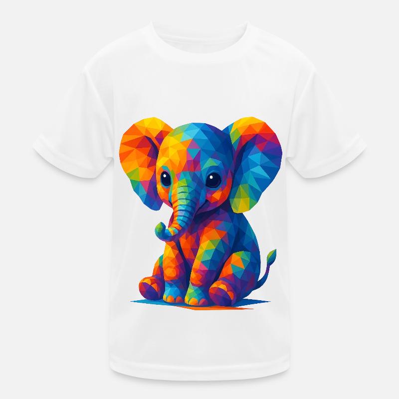 WPAP Polygon Kawaii Stil Baby Elefant Kinder Funktions-T-Shirt