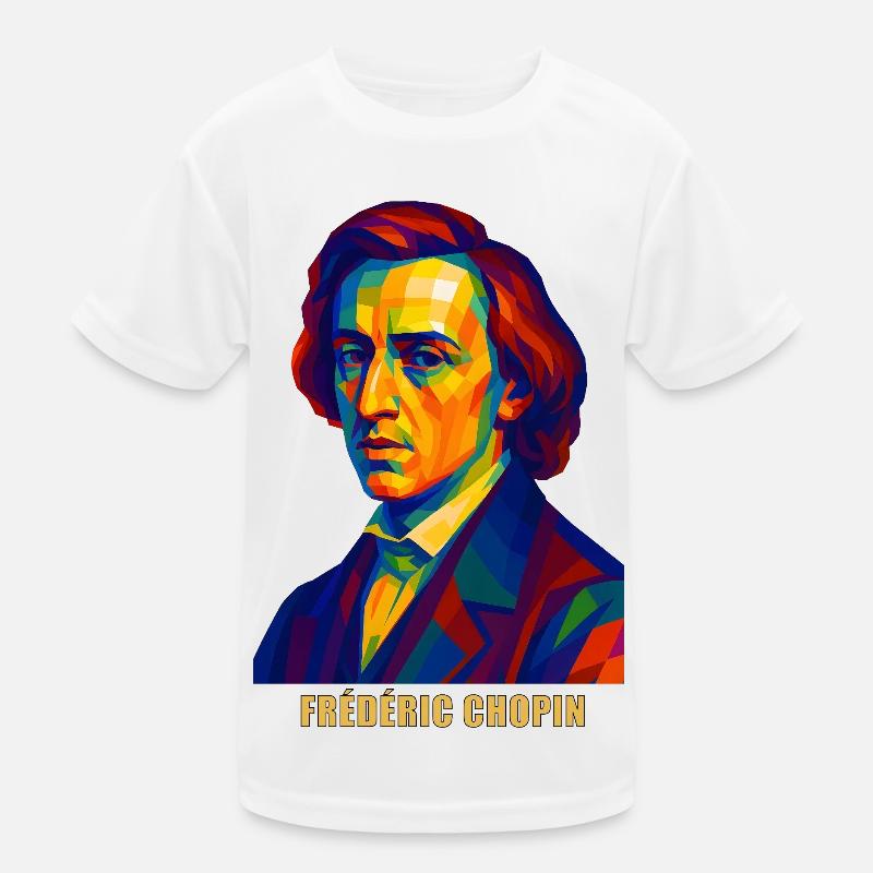 WPAP Polygon Porträt Frederic Chopin Komponist Kinder Funktions-T-Shirt