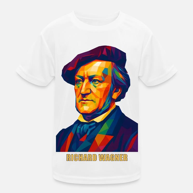 WPAP Polygon Portrait Richard Wagner Composer Kids Functional T-Shirt