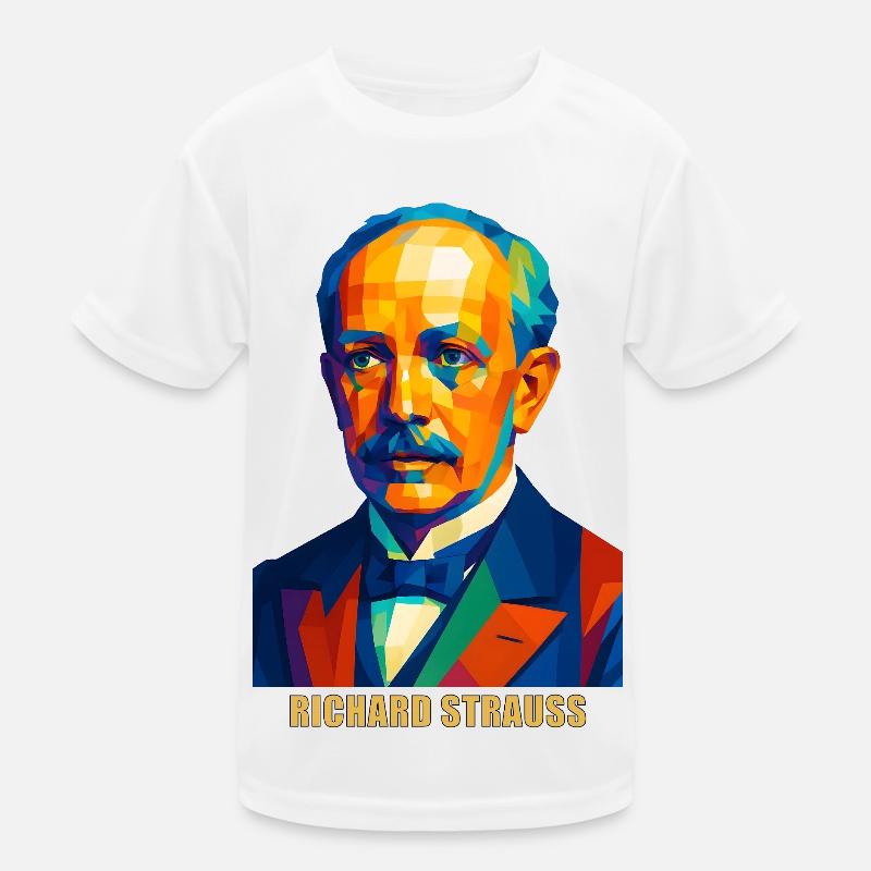 WPAP Polygon Portrait Richard Strauss Compositeur T-shirt sport Enfant