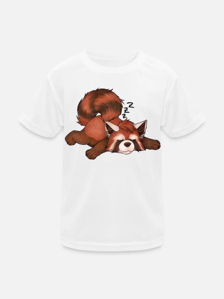 Niedlicher schlafender Kleiner Panda Geschenk - Kinder Funktions-T-Shirt - Weiß - Vorne