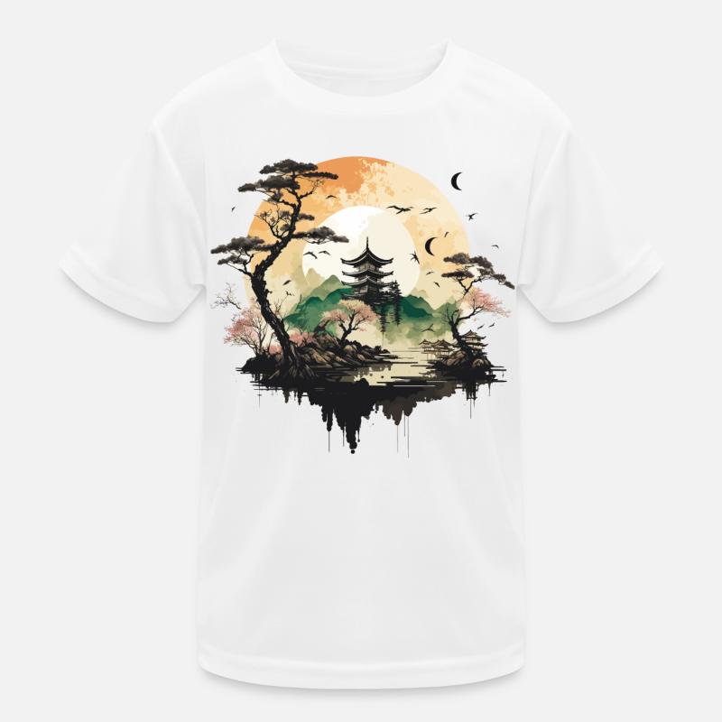 Asiatischer Tempel Kinder Funktions-T-Shirt