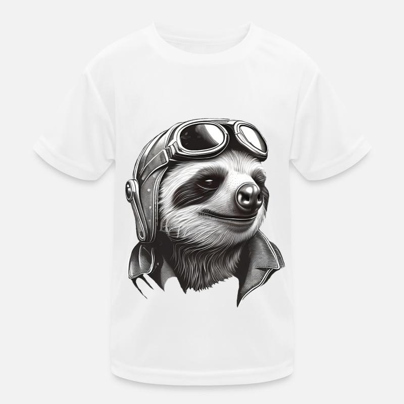 Faultier cool mit Fliegerbrille Kinder Funktions-T-Shirt