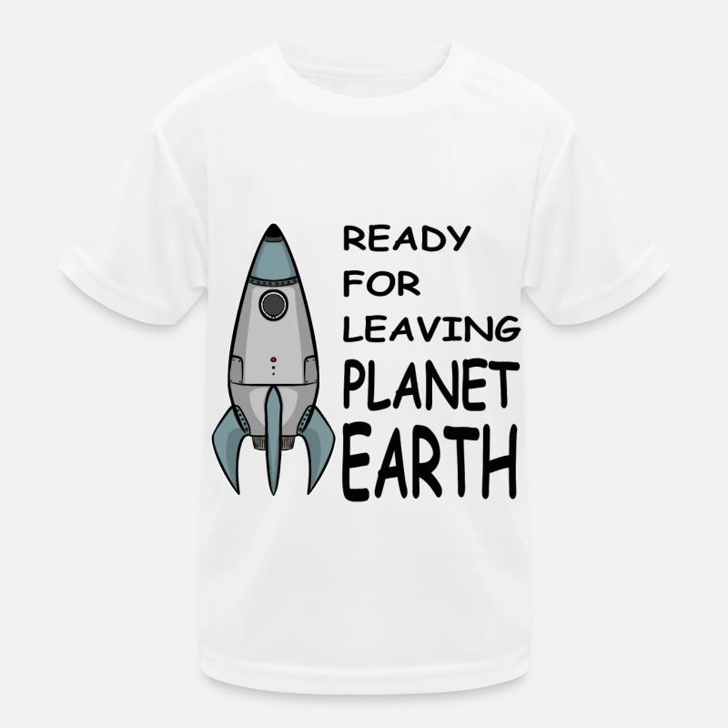 Quitter la planète Terre, Fusée dans l’espace, Chemise T-shirt sport Enfant
