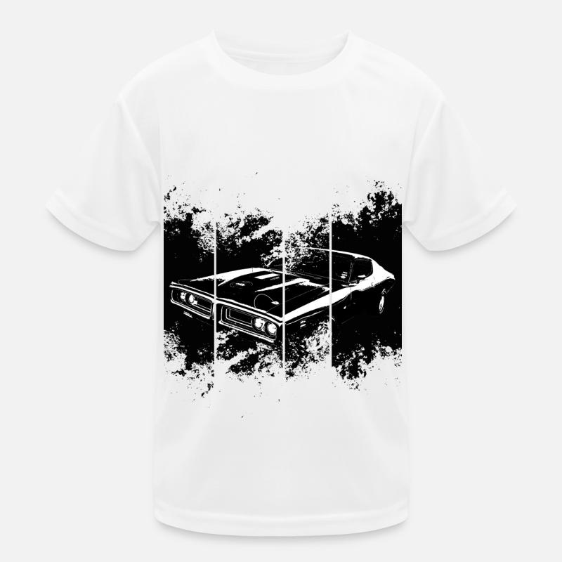 Muscle Car - Kinder Funktions-T-Shirt - Weiß