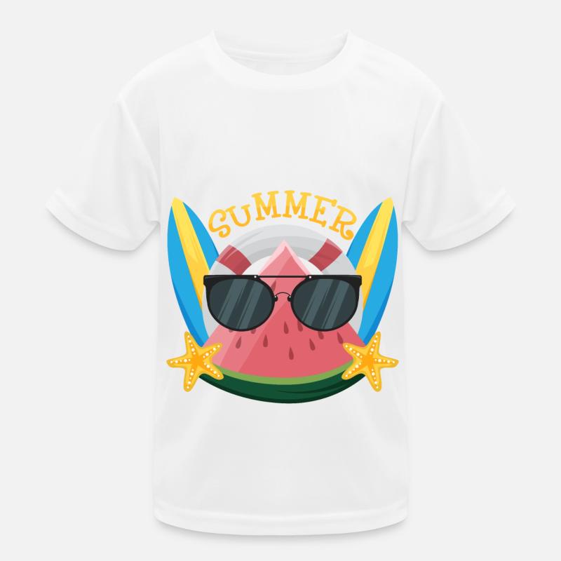 Watermelon with Sunglasses Kinder Funktions-T-Shirt