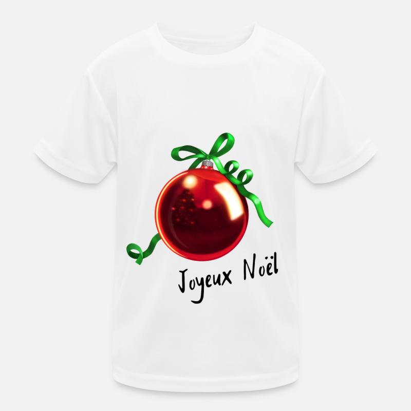 Christbaum Kugel Joyeux Noël Kinder Funktions-T-Shirt