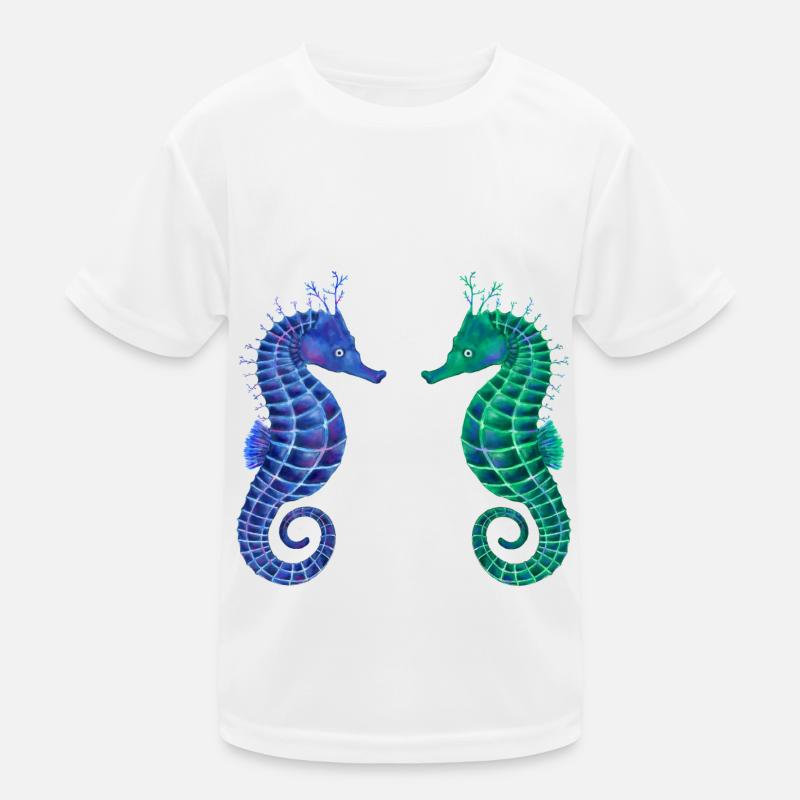 Süße Seepferdchen Kinder Funktions-T-Shirt