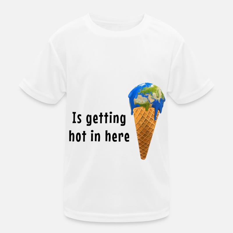 Global Warming Earth Ice cream keep it cool Kinder Funktions-T-Shirt