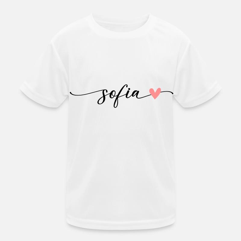 Sofia Name Kalligrafie Schrift - Kinder Funktions-T-Shirt - Weiß