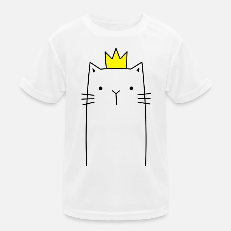 Kat med krone prins prinsesse gave Funktionsshirt til børn