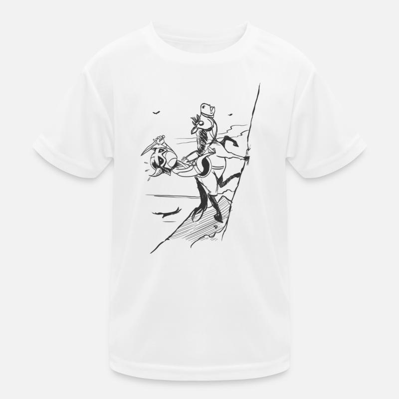 Cliff ascent — graphic silhouette Kids Functional T-Shirt