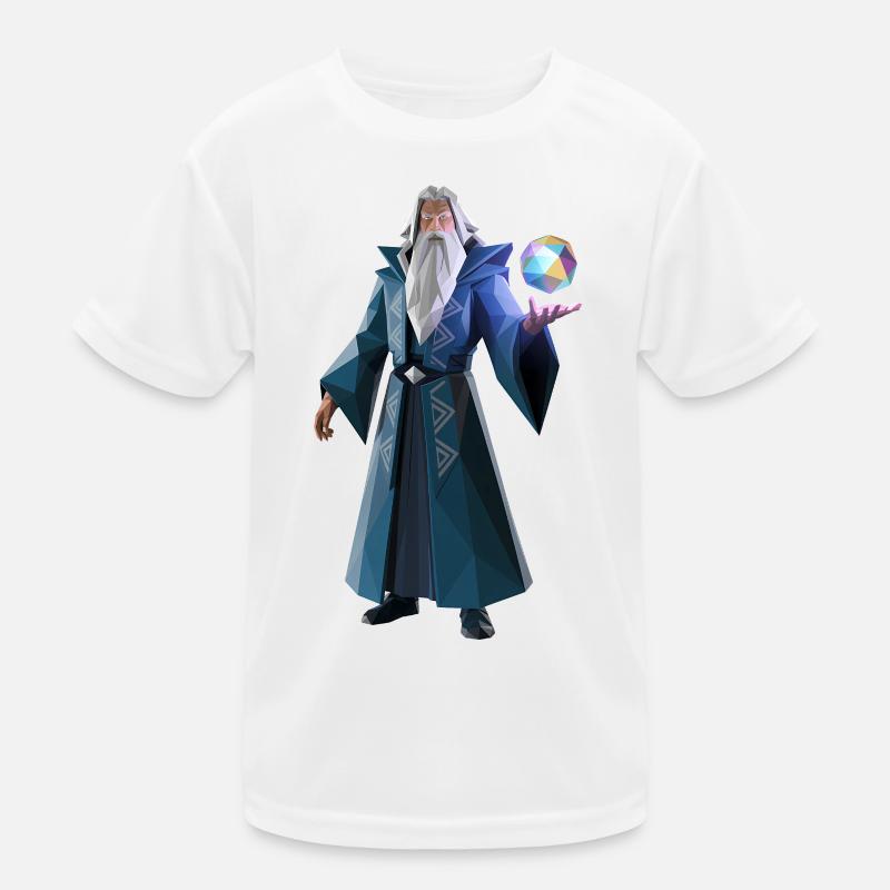 Wise Wizard - Cooles Low-Poly-Logo Kinder Funktions-T-Shirt